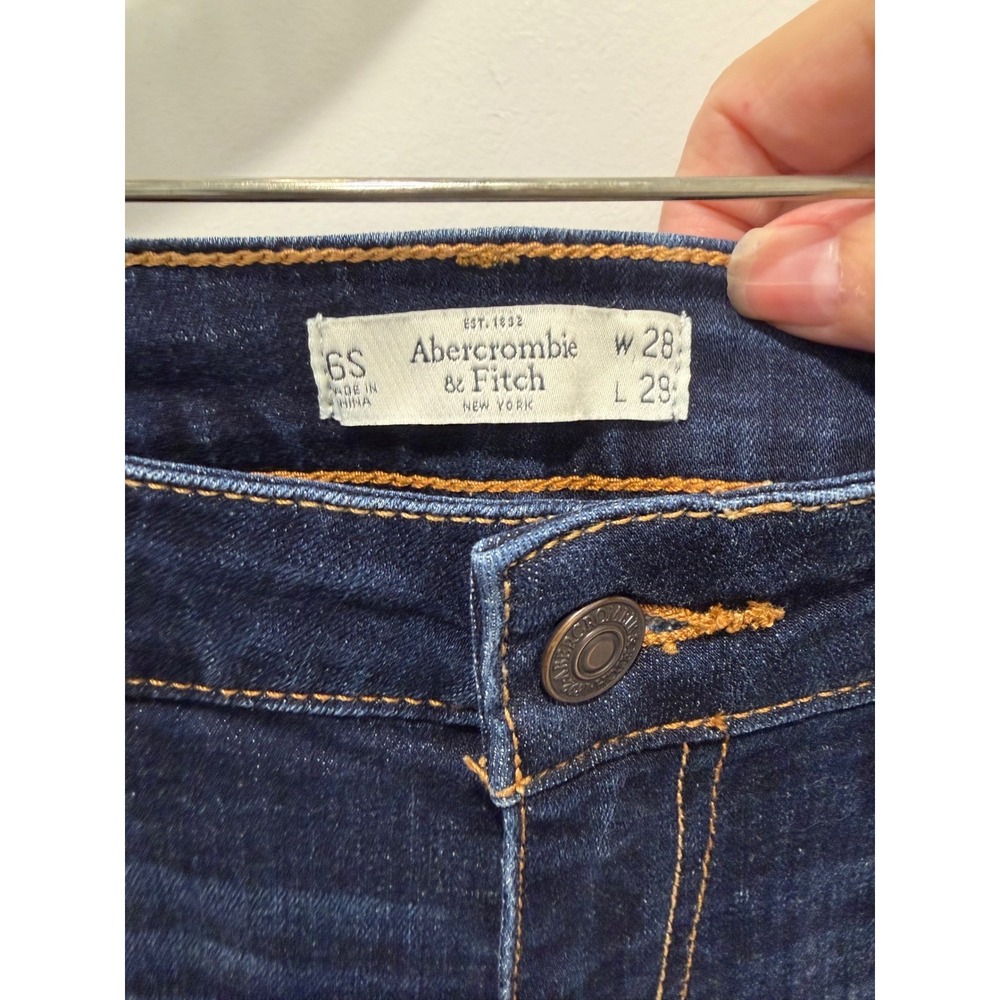Abercrombie & Fitch Womens Skinny Jeans Stretch Denim Dark Wash Blue 6S - Picture 2 of 7